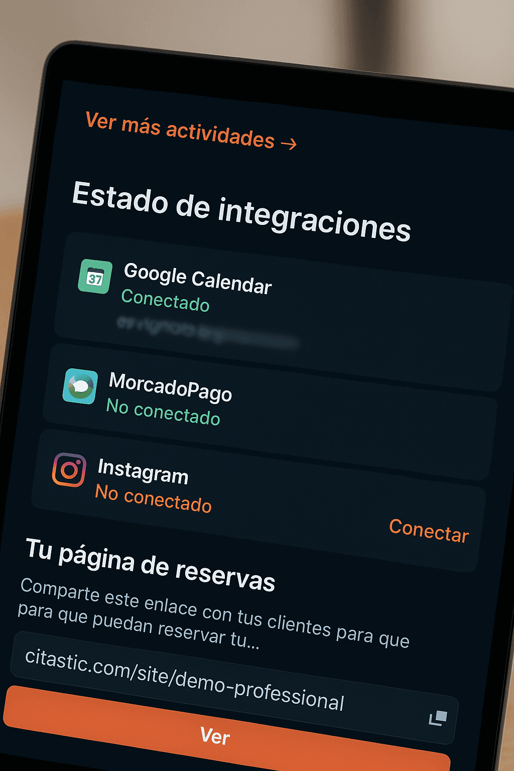 Página de profesional personalizada